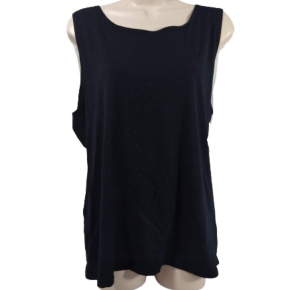 Fabletics Black Top Sleeveless Tank XXL Low Back Athletic Workout - Picture 1 of 6